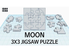 1day 1cad 3x3 jigsaw puzzle moon toys games 1day1cad 3d 3d print model - Mito3D