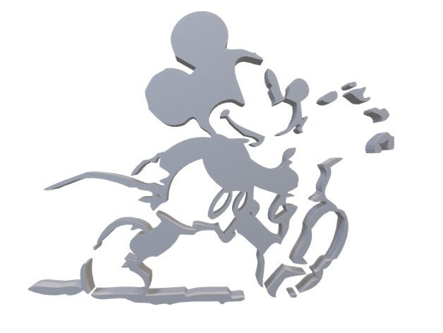 mickey mouse drawing poor quality 3d printing 3D print model - Mito3D