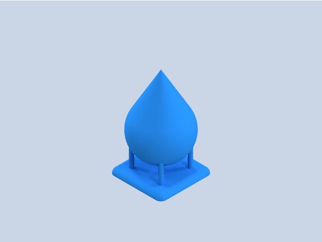 water drop stand solid interactive art 3D print model - Mito3D
