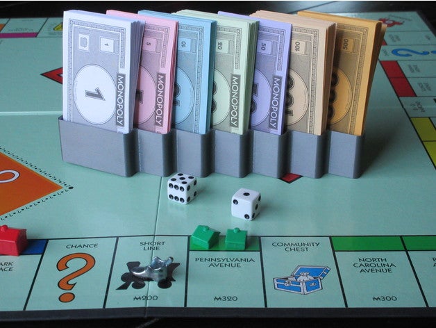 monopoly vertical money holder toy game accessories boardgames 3D print model - Mito3D