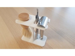 stand brush safety razor shavette bathroom blaireau rasoir shaving support sret 3d print model - Mito3D