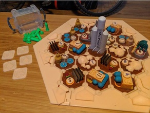 colonos de marte jogos boardgame catan jogo telhas recurso sci-fi gratuito colonizadores 3d print model - Mito3D