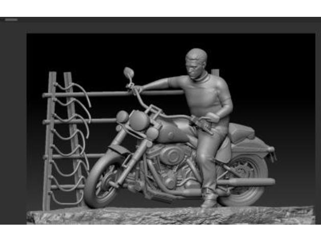 steve mcqueen grande fuga de sla só moto o personagem diorama filmes 3D print model - Mito3D