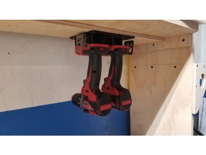 milwaukee m18 tool mount holders boxes cordless drill fuel garage organization jesterxhead tall 3d print model - Mito3D