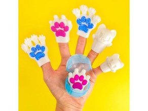 tiny paws finger puppets toys games back scratcher boardgame capsule toy cat character comedy fidget flexible filament fun funny gachapon gashapon hilarious invention squishy thumb wrestling hands 3d print model - Mito3D