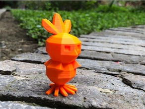 low poly torchic le creature pokemon 3d print model - Mito3D