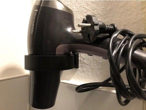 hairdryer wall mount dryer hair holder simple 3d print model - Mito3D