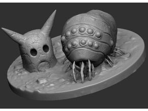 ohmu scena lone stampa 3d concetto le creature il bug insetto monster nausicaa valleyofthewind worm 3d print model - Mito3D