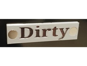 dishwasher cleandirty magnetic sign kitchen dining dishwashers 3d print model - Mito3D