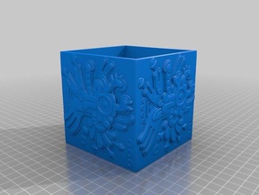 aztec relief box decor decoration storage 3d print model - Mito3D