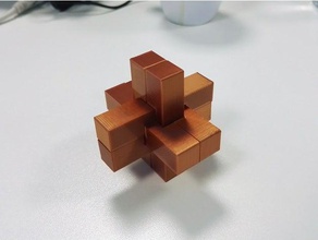 diablos nudo de puzzle 60 mm tamaño puzzles burr rompecabezas 3d print model - Mito3D