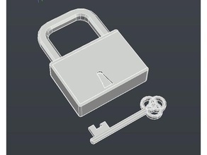 functional pad lock lever tumbler lockfully printable mechanical toys key security 3d print model - Mito3D