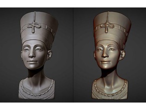 Nofretete stilisiert bronze ägypten Geschichte Skulptur zbrush 3d print model - Mito3D