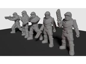 terran mandate infantry 28mmm scale toys games dnd miniature rpg 3d print model - Mito3D