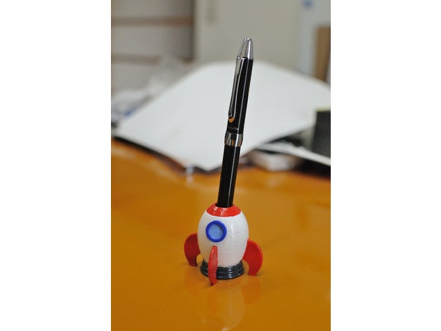 rocket ship pen stand holder rocketship 3D print model - Mito3D