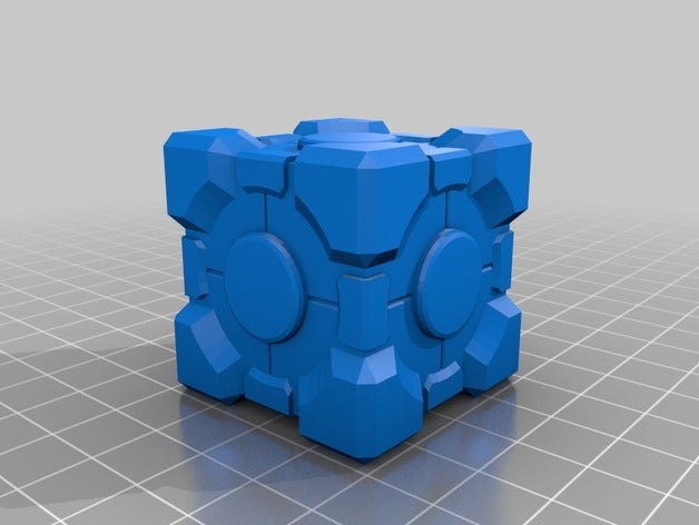 portal companion cube 3d impressão 3D print model - Mito3D