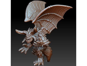winged demon devil diablo dnd evil game hell miniature rpg tabletop wargame warhammer wing 3d print model - Mito3D