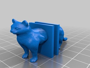 feline book end sculptures bookend bookshelf cat reading 3d print model - Mito3D