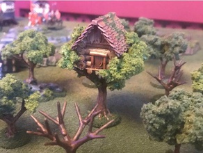 casa na árvore wargames recurso de construção terreno 15mm 28mm bease acampamento dnd em miniatura encontrar a figura floresta hott miniaturas ranger 3d print model - Mito3D