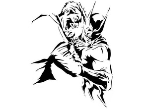 batman joker stencil 2d art dc comics 3d print model - Mito3D