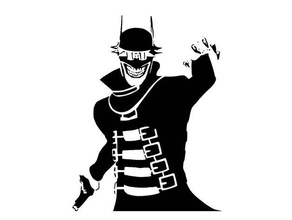 batman rires pochoir 2d art dc comics le joker super méchant 3d print model - Mito3D