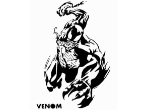 venom stencil 2 2d art marvel spiderman symbiote 3d print model - Mito3D