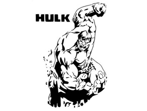 hulk stencil 2 2d art bruce banner incredible 3d print model - Mito3D