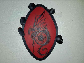 hand magic dragon pentagram symbol 2d art 2dart wall fantasy magical 3d print model - Mito3D
