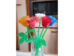 rose stem leave art feuille fleur flower tige 3d print model - Mito3D