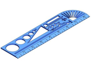 engineering stencil ruler 3d print model - Mito3D