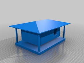 bird house floating base outdoor garden 3d print model - Mito3D