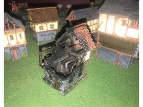 bruciato wargames fantasy house building 15mm 28mm burntout cottage danneggiata dba distrutti dnd hott villgae wargame warhammer 3d print model - Mito3D