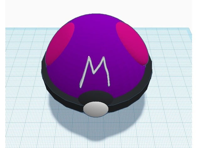 masterball 3d la impresión bola maestra pokemon 3D print model - Mito3D