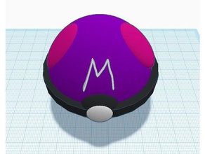 masterball 3d de l'impression bola maestra pokemon 3d print model - Mito3D