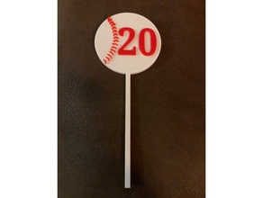 beisebol, tabela de números sinais logotipos festa 3d print model - Mito3D