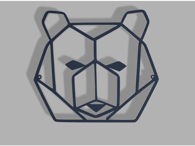 bear wall decor 3D print model - Mito3D