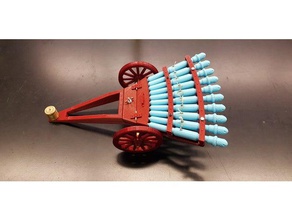working multi-barrelled cannon models 3d print model - Mito3D