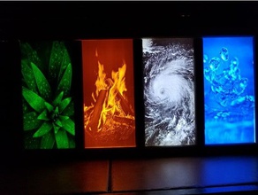 elements lithophane 2d art air earth fire god led mother nature night light water wild wind 3d print model - Mito3D