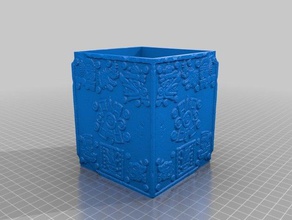 stone five suns boxplanter arredamento di antiquariato aztec caselle decorazione 3d print model - Mito3D