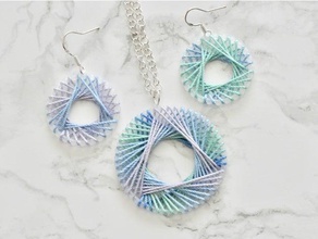 string art spirograph earrings pendant jewelry necklace 3d print model - Mito3D