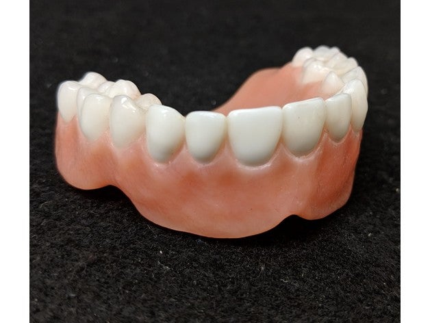 mit der voll-Prothese im Oberkiefer getrennte Zähne Dateien lernen dental Bildung frei 3D print model - Mito3D