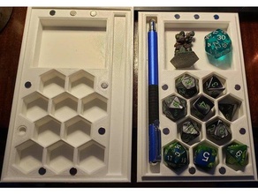 10-die box pencil mini compartments 6x3mm magnets dice dicebox figurine 3d print model - Mito3D