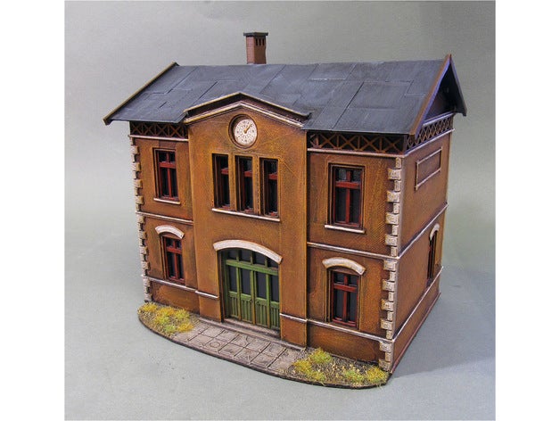 train station games 28mm architecture bolt action building wargaming 3D print model - Mito3D
