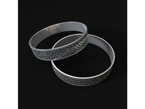 generative design real maze bangle lq version bracelets art fashion 3d print model - Mito3D