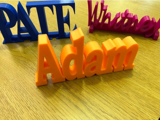 adam patè di whitney 3d ha stampato i nomi segni loghi 3D print model - Mito3D