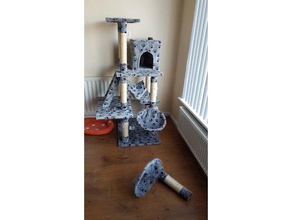 gato condominio actividad rascarse polo kit de reparación los dueños gatos gordos cat centro muebles del la torre escalada árboles poste rasguño 3d print model - Mito3D