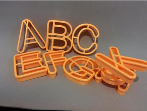 alphabet letters cookie cutters 3d printer accessories alfabet 3d print model - Mito3D