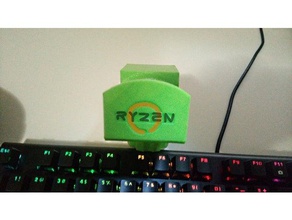 ryzen logotipo de soporte para auriculares hyperx la tarjeta sonido versión montaje el audio amd abrazadera cloud 2 ii monstruo boca vega 3d print model - Mito3D