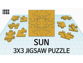 1Tag 1cad 3x3 puzzle Sonne Rätsel 1day1cad Spiel Spielzeug 3d print model - Mito3D