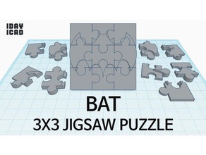 1Tag 1cad 3x3 puzzle bat 1day1cad Spiel jigsaw - Spielzeug 3d print model - Mito3D